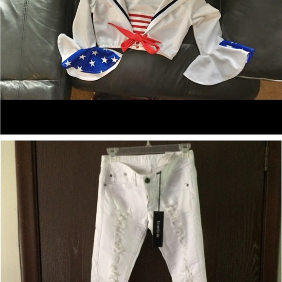 Charades Sailor crop top COSTUME TOP- small HALLOWEEN🧡🎃 - Picture 12 of 12